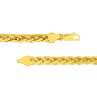 Load image into Gallery viewer, 14k Yellow Gold Hollow 4mm Braided Wheat Franco Chain Necklace with Lobster Claw Clasp
