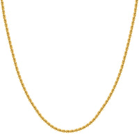 Load image into Gallery viewer, 14k Yellow Gold Hollow 4mm Rope Chain Necklace with Lobster Lock - Light Rope Chain with Diamond Cut
