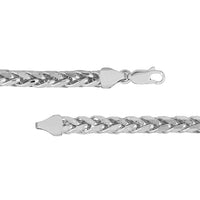 Load image into Gallery viewer, 14k White Gold Hollow 5mm Braided Wheat Chain Necklace with Lobster Claw Clasp
