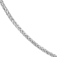 Load image into Gallery viewer, 14k White Gold Hollow 5mm Braided Wheat Chain Necklace with Lobster Claw Clasp
