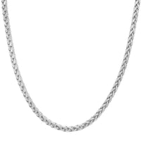 Load image into Gallery viewer, 14k White Gold Hollow 5mm Braided Wheat Chain Necklace with Lobster Claw Clasp
