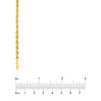 Load image into Gallery viewer, 14k Yellow Gold Hollow 5mm Rope Chain Necklace with Lobster Lock - Light Rope Chain with Diamond Cut
