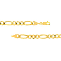 Load image into Gallery viewer, 14k Yellow Gold Hollow 7.5mm Figaro Chain Necklace with Lobster Lock
