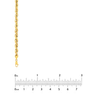 Load image into Gallery viewer, 14k Yellow Gold Hollow 7mm Rope Chain Necklace with Lobster Lock - Light Rope Chain with Diamond Cut
