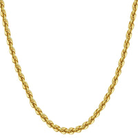 Load image into Gallery viewer, 14k Yellow Gold Hollow 8mm Rope Chain Necklace with Lobster Lock - Light Rope Chain with Diamond Cut
