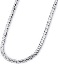 Load image into Gallery viewer, 14k Yellow Gold or White Gold 3mm Hollow Square Braided D/C Wheat Chain Necklace with Lobster Claw Clasp
