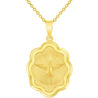 Load image into Gallery viewer, 14k Yellow Gold Holy Spirit Dove Religious Elegant Medal Pendant Necklace
