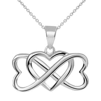 Load image into Gallery viewer, 14k White Gold Interlocking Triple Heart Infinity Love Pendant Necklace
