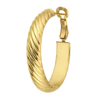 Load image into Gallery viewer, 14k Yellow Gold Large Croissant Hoop Earrings with French Back
