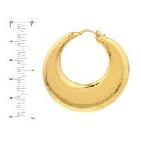 Load image into Gallery viewer, 14k Yellow Gold Large Graduated Puffed Hoop Earrings with Hinged Back

