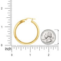 Load image into Gallery viewer, 14k Yellow Gold Large Thick Flat Hoop Earrings with Latch Back, 30mm Height
