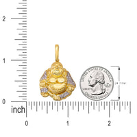 Load image into Gallery viewer, 14k Yellow Gold Laughing Buddha Pendant with Cubic Zirconia Stones
