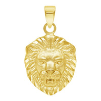 Load image into Gallery viewer, 14k Yellow Gold Mini Lion Head Charm Animal Pendant Necklace
