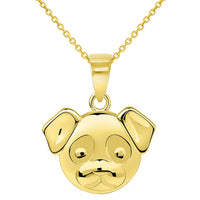 Load image into Gallery viewer, 14k Yellow Gold Mini Puppy Face Charm Animal Pendant Necklace
