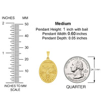 Load image into Gallery viewer, 14k Yellow Gold Oval Shape Jesus Crucifix Textured Medallion Pendant Necklace - 4 Sizes
