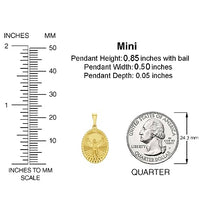 Load image into Gallery viewer, 14k Yellow Gold Oval Shape Jesus Crucifix Textured Medallion Pendant with Cuban Curb Chain Necklace - 4 Sizes
