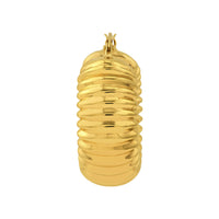 Load image into Gallery viewer, 14k Yellow Gold Puff Ribbed Hoop Earrings with Hinged Back
