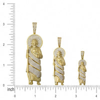 Load image into Gallery viewer, 14k Yellow Gold Saint Jude Pendant with Cubic Zirconia Stones - 3 Sizes
