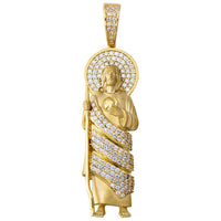 Load image into Gallery viewer, 14k Yellow Gold Saint Jude Pendant with Cubic Zirconia Stones - 3 Sizes
