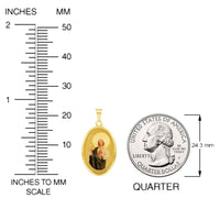 Load image into Gallery viewer, 14k Yellow Gold Saint Jude Pray For Us Picture Pendant with Cable, Cuban Curb, or Figaro Chain Necklaces
