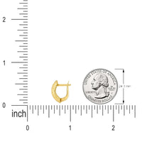 Load image into Gallery viewer, 14k Yellow Gold Textured Curved Thick Hoop Earrings with French Clip
