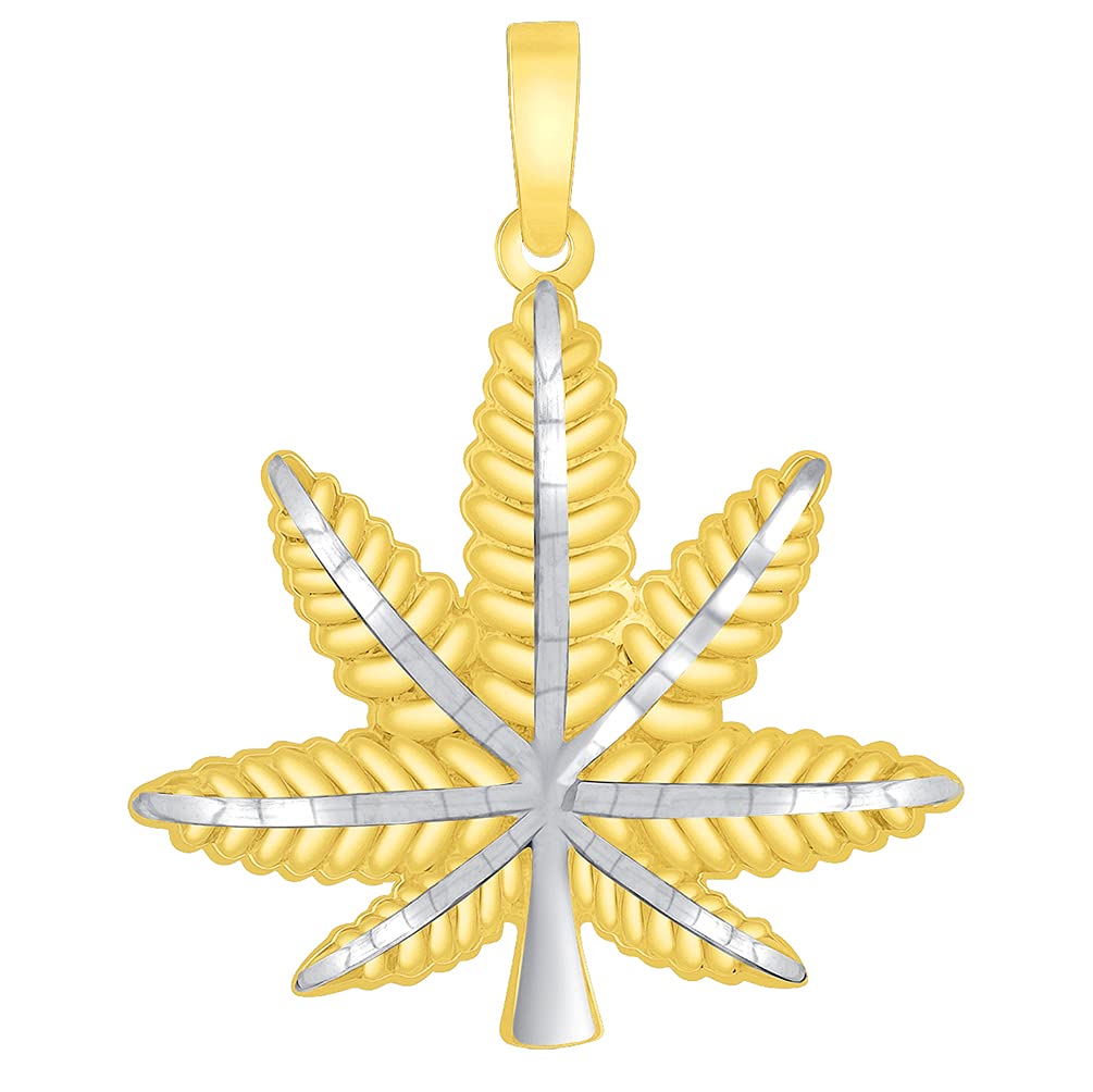 Cannabis Leaf Pendant- 14K Gold store