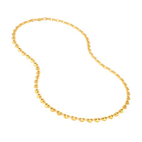 Load image into Gallery viewer, 14k Yellow Gold Thin and Small Puffed Heart Link Chain Necklace with Lobster Lock
