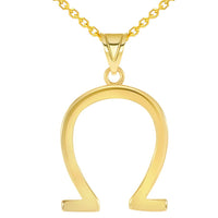 Load image into Gallery viewer, 14k Yellow Gold Traditional Omega Symbol In Greek Alphabet Pendant Necklace
