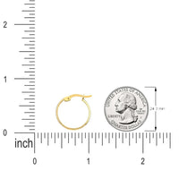 Load image into Gallery viewer, 14k Yellow Gold Turquoise Blue Enamel Hoop Earrings with Latch Back
