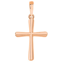 Load image into Gallery viewer, 14k Rose Gold Slender Small Cross Charm Pendant Necklace
