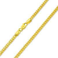 Load image into Gallery viewer, 14k Semi-Solid Yellow Gold 4mm Franco Chain Square Link Necklace with Lobster Clasp
