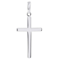 Load image into Gallery viewer, 14k Solid White Gold Classic Plain Religious Cross Pendant
