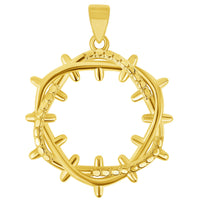 Load image into Gallery viewer, 14k Solid Yellow Gold Crown of Thorns Pendant - 3D
