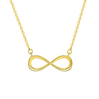 Load image into Gallery viewer, 14k Solid Yellow Gold Forever Infinity Eternity Love Necklace with Lobster Claw Clasp
