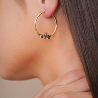 Load image into Gallery viewer, 14k Tri-Color Gold Our Lady Of Guadalupe Hoop Earrings with Latch Back- 4 Sizes
