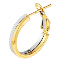Load image into Gallery viewer, 14k Two-Tone Gold Double Row Hoop Earrings with French Back
