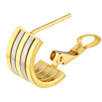 Load image into Gallery viewer, 14k Two-Tone Gold Five Row Hoop Earrings with French Back
