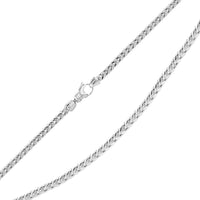 Load image into Gallery viewer, Solid 14k White Gold 2.5mm D/C Franco Chain Necklace with Lobster Lock - Diamond Cut
