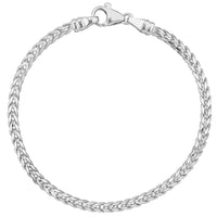 Load image into Gallery viewer, Solid 14k White Gold 3.5mm Franco Chain Bracelet with Lobster Lock
