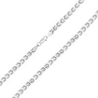 Load image into Gallery viewer, 14k White Gold 3.5mm Interlink Huggie Link Chain Necklace with Lobster Claw Clasp
