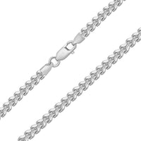 Load image into Gallery viewer, 14k White Gold 4.8mm Hollow Square D/C Franco Chain Necklace with Lobster Claw Clasp

