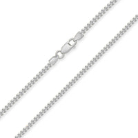 Load image into Gallery viewer, 14k White Gold 4mm Hollow Square D/C Franco Chain Necklace with Lobster Claw Clasp
