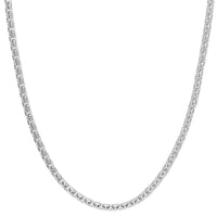 Load image into Gallery viewer, Solid 14k White Gold 5mm Round Box Chain Necklace with Lobster Lock
