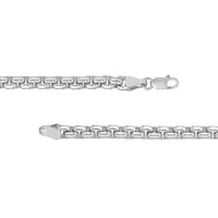 Load image into Gallery viewer, Solid 14k White Gold 5mm Round Box Chain Necklace with Lobster Lock
