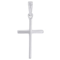 Load image into Gallery viewer, Solid 14k White Gold Classic Christian Cross Charm Pendant Necklace
