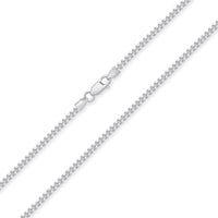 Load image into Gallery viewer, 14k White Gold Hollow 2mm Square Franco Chain Necklace with Lobster Claw Clasp (Diamond-Cut)
