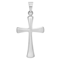 Load image into Gallery viewer, 14k White Gold High Polished Religious Plain Simple Cross Pendant Necklace
