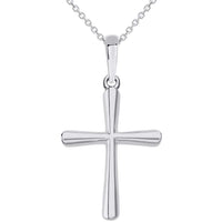Load image into Gallery viewer, 14k White Gold Slender Small Cross Charm Pendant Necklace
