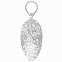 Load image into Gallery viewer, 14k White Gold Sparkle Cut Puffed Heart Pendant Necklace
