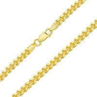 Load image into Gallery viewer, 14k Yellow Gold 4.8mm Hollow Square D/C Franco Chain Necklace with Lobster Claw Clasp
